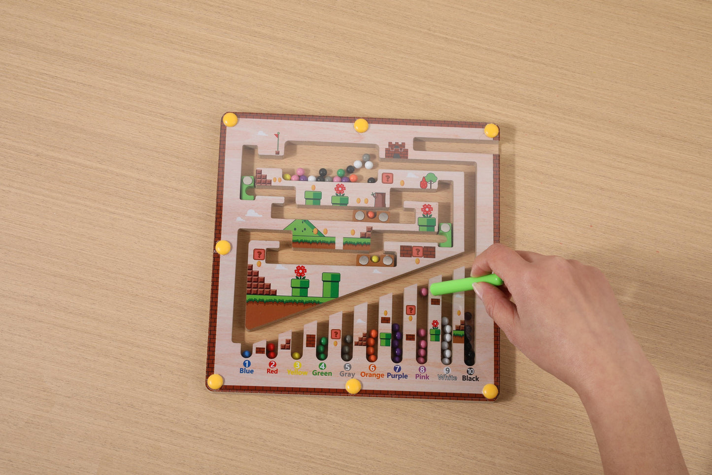 Jeu de Labyrinthe Magnétique en Bois