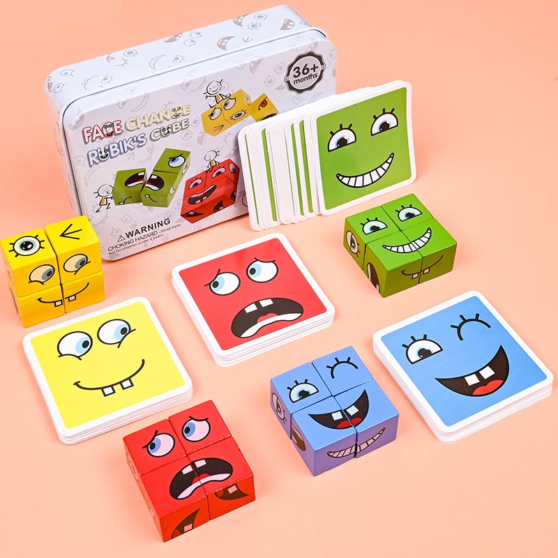 Jouet Montessori Face Change Cube – Le Rubik’s Cube des émotions 🧩😊