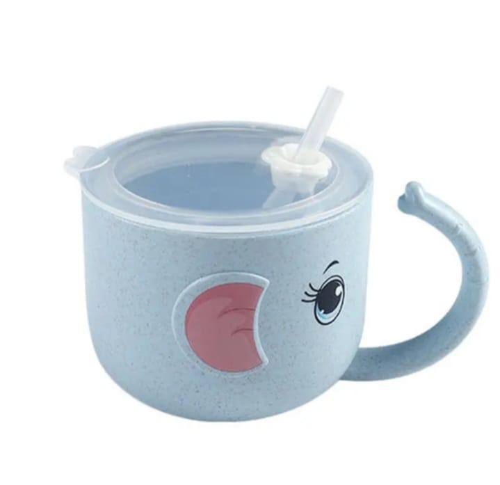 🐘🥤 Tasse bébé avec paille motif éléphant