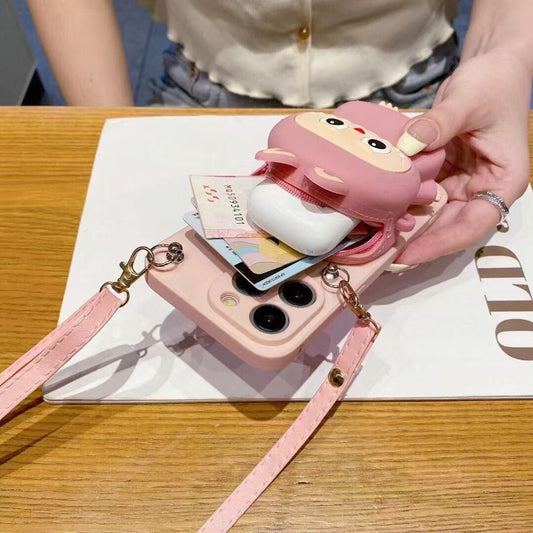 Coque de téléphone Labubu avec porte-monnaie intégré – Protection & style kawaii