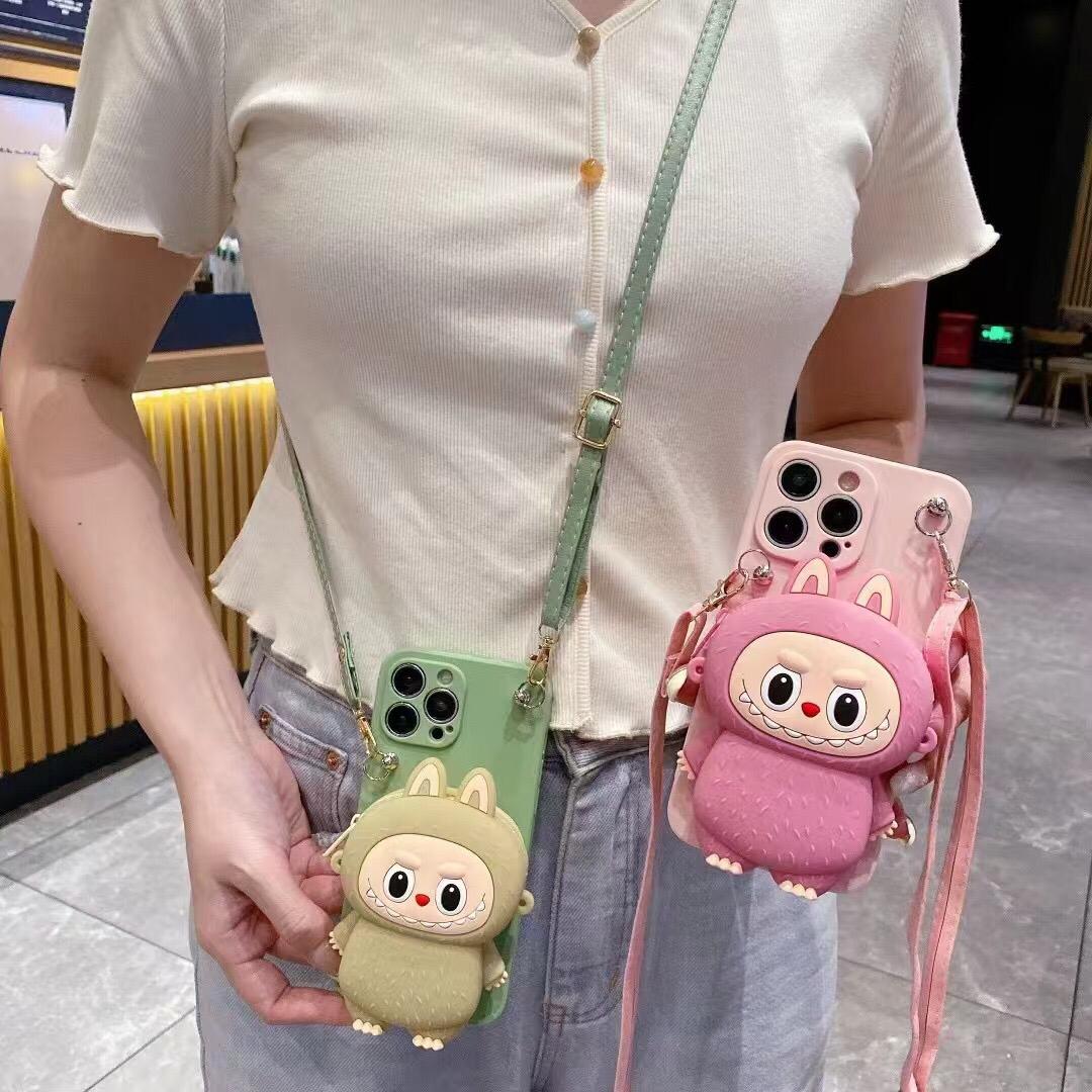 Coque de téléphone Labubu avec porte-monnaie intégré – Protection & style kawaii