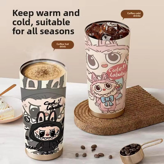 Mug Labubu en acier inoxydable – 530 ml, idéal pour le café ☕✨