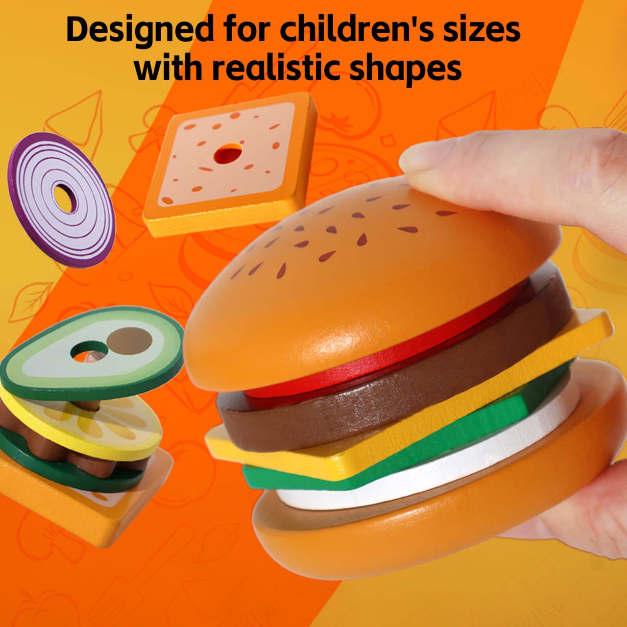 Jeu d’empilement “Hamburger” Montessori