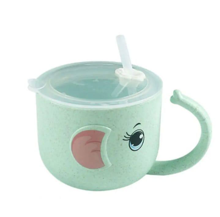 🐘🥤 Tasse bébé avec paille motif éléphant